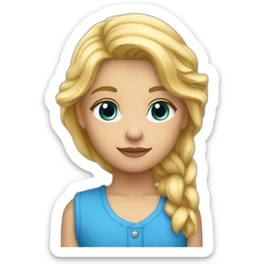 Jeune blond yeux bleus qui lève le bras droit sticker