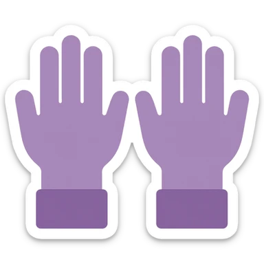 A dull purple Raising Hands sticker