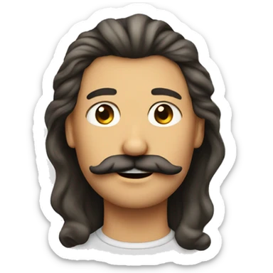 A man with hair of a girl and have mostache  sticker