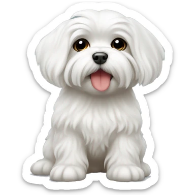 Cute maltese dog kiss sticker
