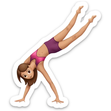 White girl with brownhair, gymnast doing a cartwheel sticker