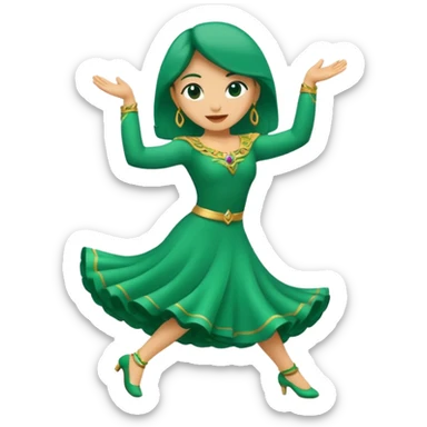 el numero 3 bailando en un fondo verde sticker
