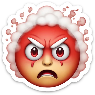 an angry emoji with steam coming out of the ears sticker