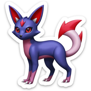 Sneasel-Zangoose-Genesect-Umbreon-fusion-hybrid, full body sticker