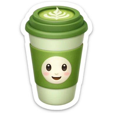 a to-go cup of matcha latte with a green lid sticker