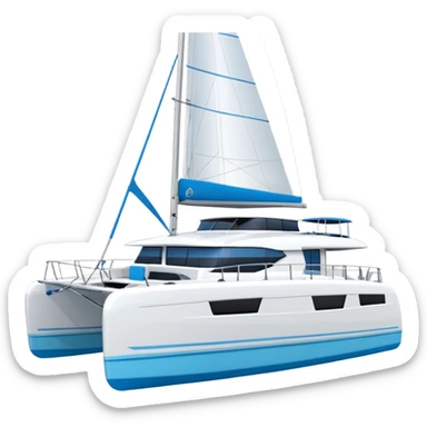 make a 50ft catamaran lagoon styled faceing to the right  sticker