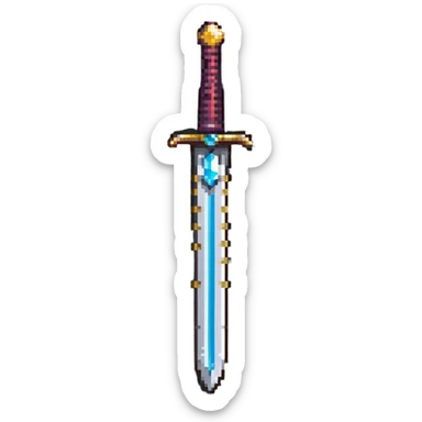 elegant jeweled sword with gems on the hilt sticker