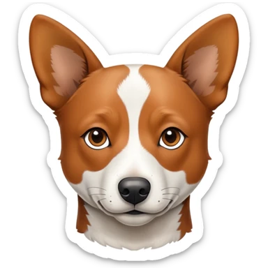Brown and tan cattle dog with a thin white nose stripe sticker