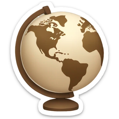 Beige globe sticker