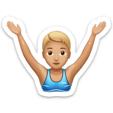 person swimming laps in pool zoomed out showing lap swiming back stroke sticker