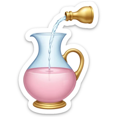 Light pink and gold vase pouring water sticker