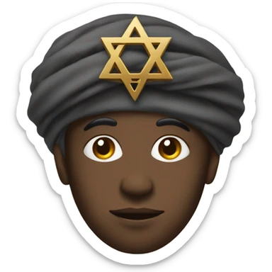 Black person who is Jewish with a turban half droid half human sticker