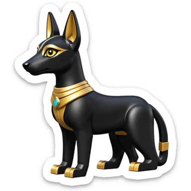  Short-eared Lego Black fur gold beautiful female anubis puppy statue posed  sticker