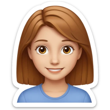 smiling girl with light brown hair and hazel eyes sticker