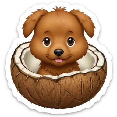 dog in a coconut sticker