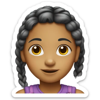 Little girl with braided hair. sticker
