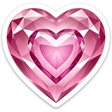 diamond heart with one mini pink heart inside of it  sticker