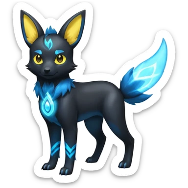 Manectric-Electrike-Auroras-Umbreon-Draco-Fakémon-hybrid-creature (full body), 4 legs sticker