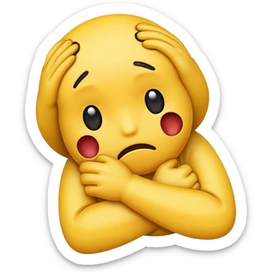 yellow emoji strangling itself  sticker