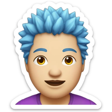 Older fat lesbian Chilean very short spiky bright blue hair sticker