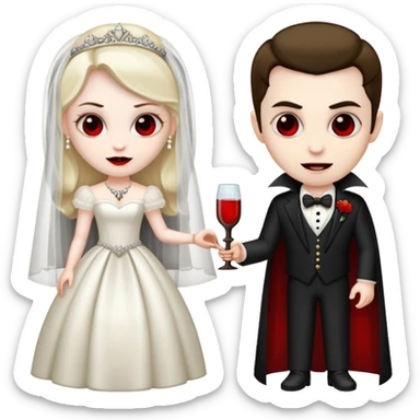 two vampires getting married sticker