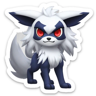 Edgy Cool Anthro Absol-Lycanroc Midnight Form-Pokémon Full Body sticker