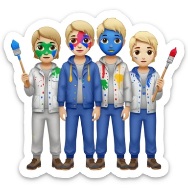 Painters with Paint Stained Faces sticker