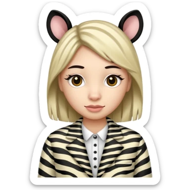 zebra Patterned Clothes  sticker