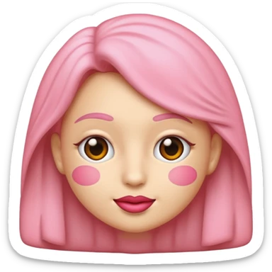emoji de beijo rosa claro um pouco realista  sticker