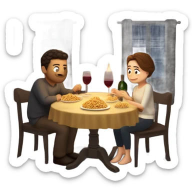 Cozy dinner for two while watching a movie sticker