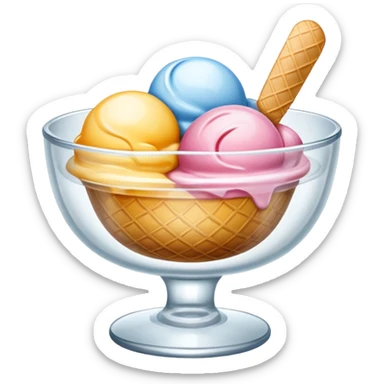 ice cream glass bowl empty sticker