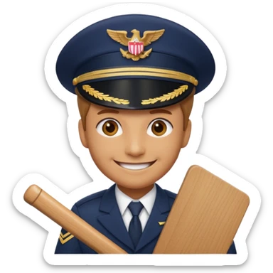 Slack-style emoji of a pilot wearing a navy captain hat holding a board with the text "WIP" on it sticker