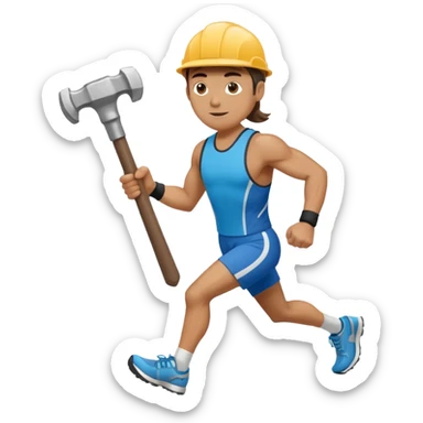 An emoji representing the ironman challenge event long-distance marathon for an mmorpg player who crafts everything themselves the hard way, and does not buy or sell items in-game. sticker
