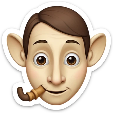 liar inspired by Pinocchio with a long nose, expressive face sticker