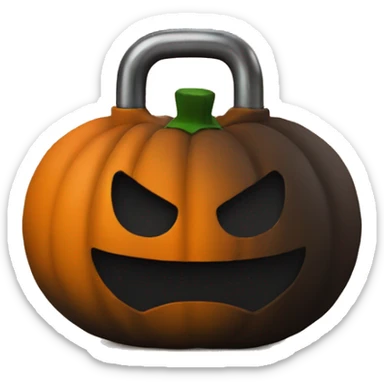 kettlebell looking like a pumpkin sticker