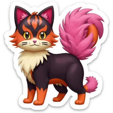 Liepard-Skitty-Sprigatito-Litten-Pokémon-fusion-creature (full body) sticker