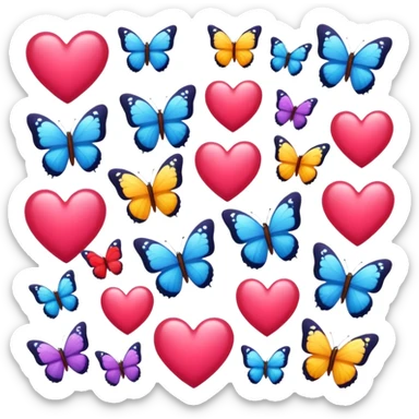 Hearts and butterflies  sticker