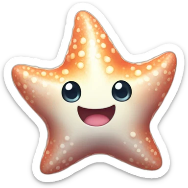 Kawaii Star fish smiling sticker