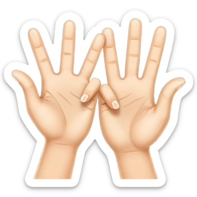 Two hands giving a "spirit fingers" or jazz-hands motion, maybe with little sparkles. sticker