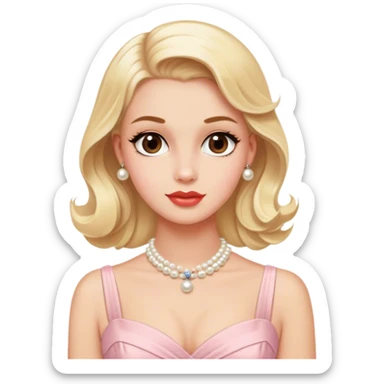 blonde model with brown eyes, 1950's honeymoon  sticker