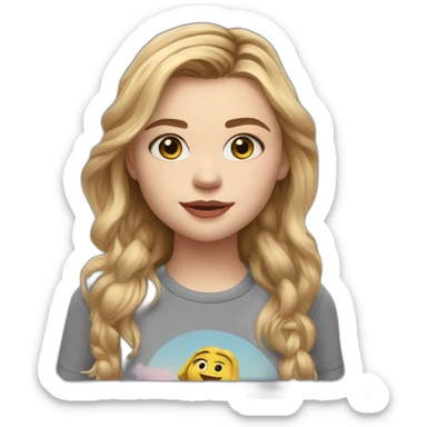 chloë grace moretz cartoon wearing tee sticker