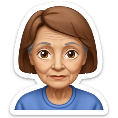 Old Lady 44 age brown hair light skin sticker