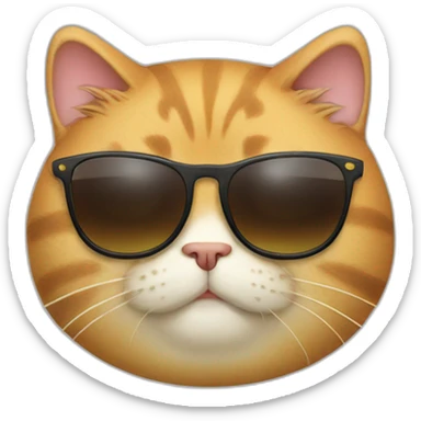 fat cat with sunglass sticker