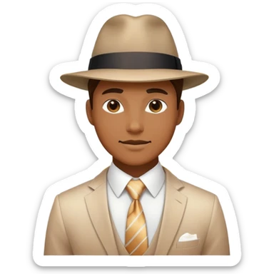 Glowing masculine energy with integrated fashion accessories like hat and tie, ethereal style inspiration, flowing aura sticker