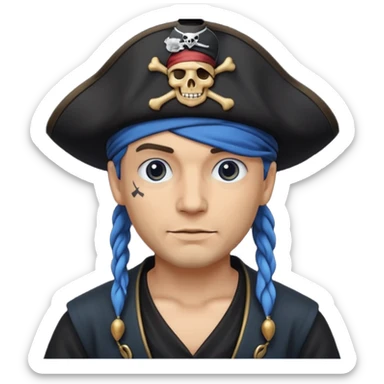 Un pirate uniquement bleu et noir sticker