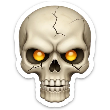 Skull with angry face sticker