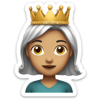 a girl with a crown on her head sticker