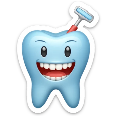 TEETH CLEANING icon in the rount sticker