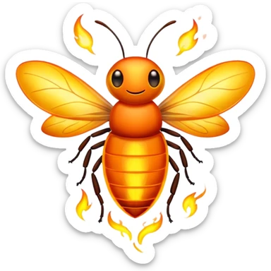 Firefly made out of fire and flames sticker
