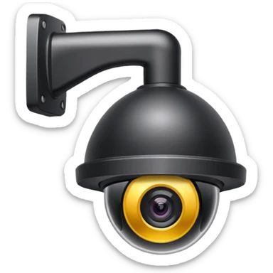 Dome cctv camera in black  sticker